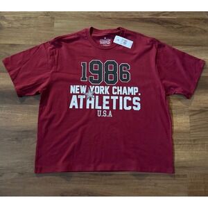 Goodie Two Sleeves 1986 New York Champ Athletics T-Shirt Maroon Men/Women M NWT